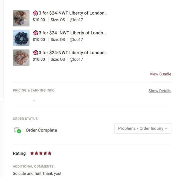 Liberty of London Art Fabric Scrunchie Black White Capel Floral Cottagecore - Picture 5 of 11